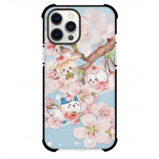 Chiikawa Phone Case For iPhone Samsung Galaxy Pixel OnePlus Vivo Xiaomi Asus Sony Motorola Nokia - Chiikawa Cartoon Characters Sit on Flowers and Enjoy the Cherries
