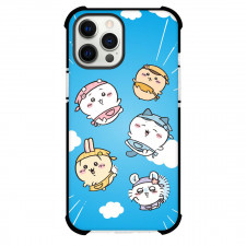 Chiikawa Phone Case For iPhone Samsung Galaxy Pixel OnePlus Vivo Xiaomi Asus Sony Motorola Nokia - Chiikawa Chibi Give Cute Expressions and Fly on Sky with Cloudy Background