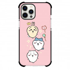 Chiikawa Phone Case For iPhone Samsung Galaxy Pixel OnePlus Vivo Xiaomi Asus Sony Motorola Nokia - Chiikawa Cute Chibi Cartoon Characters with Pink Background