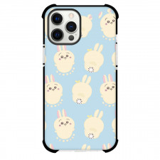 Chiikawa Rabbit Phone Case For iPhone Samsung Galaxy Pixel OnePlus Vivo Xiaomi Asus Sony Motorola Nokia - Cute Rabbit Stickers on Blue Background