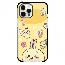 Chiikawa Rabbit Phone Case For iPhone Samsung Galaxy Pixel OnePlus Vivo Xiaomi Asus Sony Motorola Nokia - Rabbit Doing Different Activities on Yellow Background