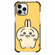 Chiikawa Rabbit Phone Case For iPhone Samsung Galaxy Pixel OnePlus Vivo Xiaomi Asus Sony Motorola Nokia - Rabbit Usagi Raise Hand with Cute Chicks on Yellow Background