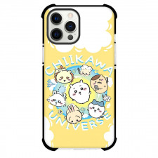 Chiikawa Phone Case For iPhone Samsung Galaxy Pixel OnePlus Vivo Xiaomi Asus Sony Motorola Nokia - Chiikawa Universe Characters in Circle with Cloud Background