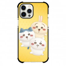 Chiikawa Phone Case For iPhone Samsung Galaxy Pixel OnePlus Vivo Xiaomi Asus Sony Motorola Nokia - Chiikawa White Cute Cartoon Characters with Yellow Background