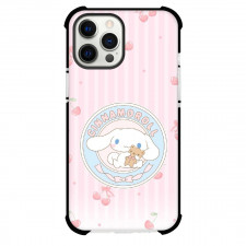 Cinnamoroll Phone Case For iPhone Samsung Galaxy Pixel OnePlus Vivo Xiaomi Asus Sony Motorola Nokia - Cinnamoroll With Bear On Cherry Stripe Background