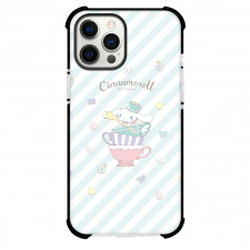 Cinnamoroll Phone Case For iPhone Samsung Galaxy Pixel OnePlus Vivo Xiaomi Asus Sony Motorola Nokia - Cinnamoroll Sitting In Coffee Cup On Cyan Stripe Background