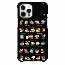 Crayon Shin-chan Phone Case For iPhone Samsung Galaxy Pixel OnePlus Vivo Xiaomi Asus Sony Motorola Nokia - Crayon Shin-chan Characters Collage Black Background