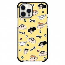 Crayon Shin-chan Phone Case For iPhone Samsung Galaxy Pixel OnePlus Vivo Xiaomi Asus Sony Motorola Nokia - Crayon Shin-chan Characters Head Pattern Yellow Background