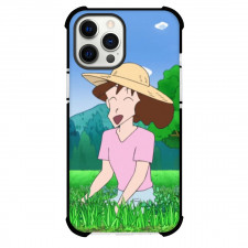 Crayon Shin-chan Misae Nohara Phone Case For iPhone Samsung Galaxy Pixel OnePlus Vivo Xiaomi Asus Sony Motorola Nokia - Misae Nohara Sitting on the Grass