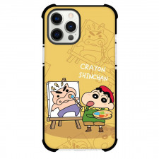 Crayon Shin-chan Phone Case For iPhone Samsung Galaxy Pixel OnePlus Vivo Xiaomi Asus Sony Motorola Nokia - Crayon Shin-chan Painting Yellow Background