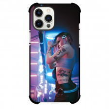 Cyberpunk 2077 Judy Alvarez Phone Case For iPhone Samsung Galaxy Pixel OnePlus Vivo Xiaomi Asus Sony Motorola Nokia - Judy Alvarez Standing Under Neon Light
