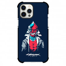 Cyberpunk 2077 Phone Case For iPhone Samsung Galaxy Pixel OnePlus Vivo Xiaomi Asus Sony Motorola Nokia - Cyberpunk 2077 Samurai Demon Portrait On Blue Background