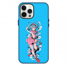 Dragon Ball Z Bulma Phone Case For iPhone Samsung Galaxy Pixel OnePlus Vivo Xiaomi Asus Sony Motorola Nokia - Bulma Flying Fierce Power Portrait Blue Background