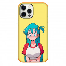 Dragon Ball Z Bulma Phone Case For iPhone Samsung Galaxy Pixel OnePlus Vivo Xiaomi Asus Sony Motorola Nokia - Bulma Pouting Portrait Yellow Background