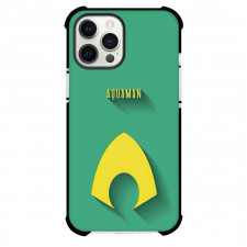 DC Aquaman Phone Case For iPhone Samsung Galaxy Pixel OnePlus Vivo Xiaomi Asus Sony Motorola Nokia - Aquaman And The Lost Kingdom Minimalist Yellow Logo On Cyan Background