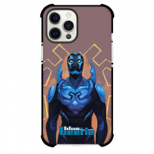 Blue Beetle Phone Case For iPhone Samsung Galaxy Pixel OnePlus Vivo Xiaomi Asus Sony Motorola Nokia - Blue Beetle Portrait Illustration On Brown Background