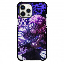 Demon Slayer Akaza Phone Case For iPhone Samsung Galaxy Pixel OnePlus Vivo Xiaomi Asus Sony Motorola Nokia - Akaza Purple Smoke Background