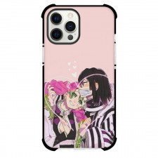 Demon Slayer Phone Case For iPhone Samsung Galaxy Pixel OnePlus Vivo Xiaomi Asus Sony Motorola Nokia - Mitsuri Kanroji Obanai Iguro On Pink Background