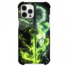 Demon Slayer Sanemi Shinazugawa Phone Case For iPhone Samsung Galaxy Pixel OnePlus Vivo Xiaomi Asus Sony Motorola Nokia - Sanemi Shinazugawa Sword Pointing Down Green Smoke
