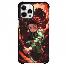 Demon Slayer Tanjiro Kamado Phone Case For iPhone Samsung Galaxy Pixel OnePlus Vivo Xiaomi Asus Sony Motorola Nokia - Tanjiro Kamado Flaming Sword Illustration