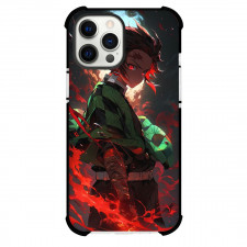 Demon Slayer Tanjiro Kamado Phone Case For iPhone Samsung Galaxy Pixel OnePlus Vivo Xiaomi Asus Sony Motorola Nokia - Tanjiro Kamado Side Portrait Glowing Eyes