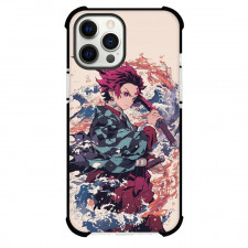 Demon Slayer Tanjiro Kamado Phone Case For iPhone Samsung Galaxy Pixel OnePlus Vivo Xiaomi Asus Sony Motorola Nokia - Tanjiro Kamado Waves and Fire Comic Poster