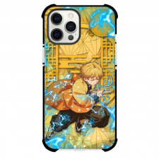 Demon Slayer Zenitsu Agatsuma Phone Case For iPhone Samsung Galaxy Pixel OnePlus Vivo Xiaomi Asus Sony Motorola Nokia - Zenitsu Agatsuma Closed Eyes Abstract Yellow Background