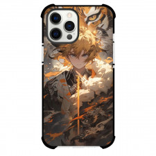 Demon Slayer Zenitsu Agatsuma Phone Case For iPhone Samsung Galaxy Pixel OnePlus Vivo Xiaomi Asus Sony Motorola Nokia - Zenitsu Agatsuma Tiger Background