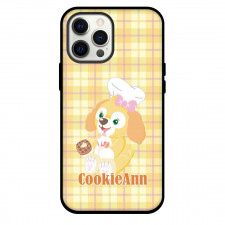 Duffy And Friends CookieAnn Phone Case For iPhone Samsung Galaxy Pixel OnePlus Vivo Xiaomi Asus Sony Motorola Nokia - CookieAnn Siting And Holding Cookie On Yellow Checkered Background