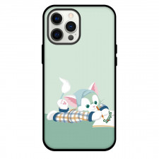 Duffy And Friends Gelatoni Phone Case For iPhone Samsung Galaxy Pixel OnePlus Vivo Xiaomi Asus Sony Motorola Nokia - Gelatoni Laying And writing Green Background