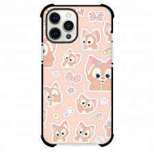 Duffy And Friends Linabell Phone Case For iPhone Samsung Galaxy Pixel OnePlus Vivo Xiaomi Asus Sony Motorola Nokia - Linabell Sticker On Pink Background