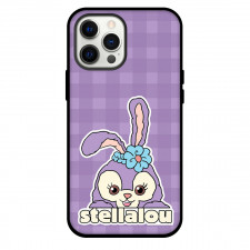 Duffy And Friends StellaLou Phone Case For iPhone Samsung Galaxy Pixel OnePlus Vivo Xiaomi Asus Sony Motorola Nokia - StellaLou Avatar Sticker On Purple Checkered Background