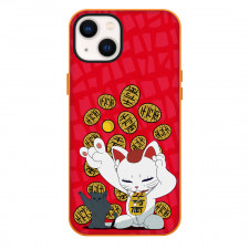 Dan Da Dan Lucky Cat Phone Case For iPhone Samsung Galaxy Pixel OnePlus Vivo Xiaomi Asus Sony Motorola Nokia - Lucky Cat Maneki Neko Wealth And Prosperity Art On Red Background
