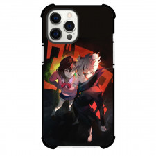 Dandadan Phone Case For iPhone Samsung Galaxy Pixel OnePlus Vivo Xiaomi Asus Sony Motorola Nokia - Ayase Momo and Jin Enjoji Standing Red Font Background