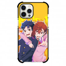 Dandadan Phone Case For iPhone Samsung Galaxy Pixel OnePlus Vivo Xiaomi Asus Sony Motorola Nokia - Ayase Momo and Okarun Yellow Background