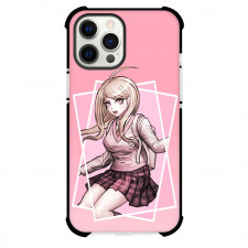 Danganronpa Kaede Akamatsu Phone Case For iPhone Samsung Galaxy Pixel OnePlus Vivo Xiaomi Asus Sony Motorola Nokia - Kaede Akamatsu Frame Art with Pink Pattern Background