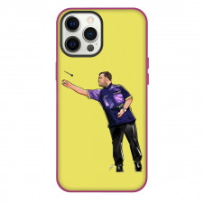 Darts Luke Littler Phone Case For iPhone Samsung Galaxy Pixel OnePlus Vivo Xiaomi Asus Sony Motorola Nokia - Luke Littler Throwing A Dart Illustration Art On Yellow Background