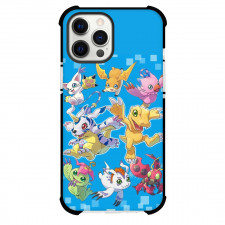 Digimon Case For iPhone Samsung Galaxy Pixel OnePlus Vivo Xiaomi Asus Sony Motorola Nokia - Monsters Flying In Blue Background
