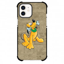 Pluto Phone Case For iPhone Samsung Galaxy Pixel OnePlus Vivo Xiaomi Asus Sony Motorola Nokia - Pluto Biting Bone Brown Cartoon Background