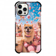 Dog Phone Case For iPhone Samsung Galaxy Pixel OnePlus Vivo Xiaomi Asus Sony Motorola Nokia - Dog On Air With Pink Hair Ball