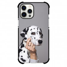 Dalmatian Dog Phone Case For iPhone Samsung Galaxy Pixel OnePlus Vivo Xiaomi Asus Sony Motorola Nokia - Dalmatian Dog Put Hand On Cheek On Gray Background