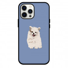 Pomeranian Dog Phone Case For iPhone Samsung Galaxy Pixel OnePlus Vivo Xiaomi Asus Sony Motorola Nokia - Pomeranian Dog Illustration On Purple Background