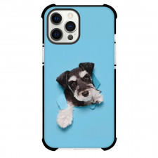 Miniature Schnauzer Dog Phone Case For iPhone Samsung Galaxy Pixel OnePlus Vivo Xiaomi Asus Sony Motorola Nokia - Miniature Schnauzer Dog Coming Out from Blue Paper