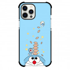 Doraemon Phone Case For iPhone Samsung Galaxy Pixel OnePlus Vivo Xiaomi Asus Sony Motorola Nokia - Doraemon Throwing Nuts Blue Background