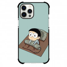 Doraemon Nobita Phone Case For iPhone Samsung Galaxy Pixel OnePlus Vivo Xiaomi Asus Sony Motorola Nokia - Nobita Woke Up Green Background
