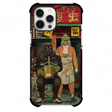 Dorohedoro Kaiman & Nikaido Phone Case For iPhone Samsung Galaxy Pixel OnePlus Vivo Xiaomi Asus Sony Motorola Nokia - Kaiman & Nikaido Both are Stand Outside the Kitchen with Multi Background