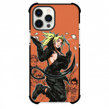 Dorohedoro Nikaido Phone Case For iPhone Samsung Galaxy Pixel OnePlus Vivo Xiaomi Asus Sony Motorola Nokia - Nikaido Making Food with Orange Background