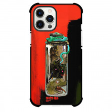 Dorohedoro Phone Case For iPhone Samsung Galaxy Pixel OnePlus Vivo Xiaomi Asus Sony Motorola Nokia - Dorohedoro Snake Around the Galss Jar on Red & Black Background