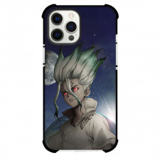 Dr. Stone Ishigami Senku Phone Case For iPhone Samsung Galaxy Pixel OnePlus Vivo Xiaomi Asus Sony Motorola Nokia - Ishigami Senku Portrait Illustration On Sky Background