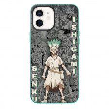 Dr. Stone Ishigami Senku Phone Case For iPhone Samsung Galaxy Pixel OnePlus Vivo Xiaomi Asus Sony Motorola Nokia - Ishigami Senku Standing On Grayscale Comic Background